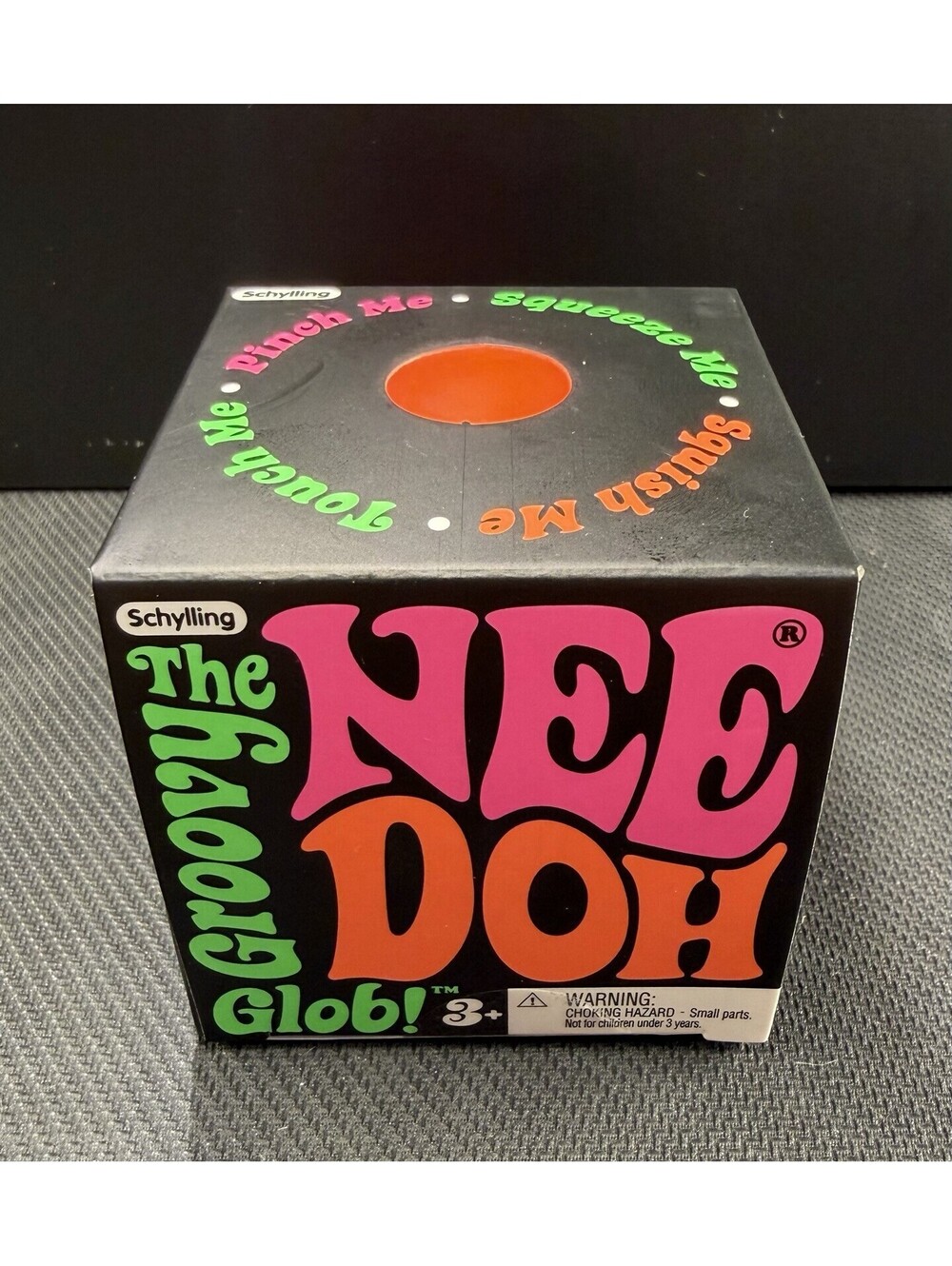 Schylling Nee Doh Groovy Glob-Orange Squeeze Ball- Authentic NeeDoh, NEW